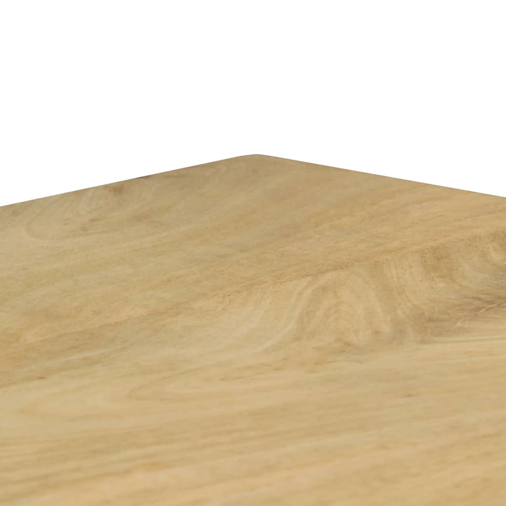 Mesa de jantar 115x55x76 cm madeira de mangueira maciça e aço