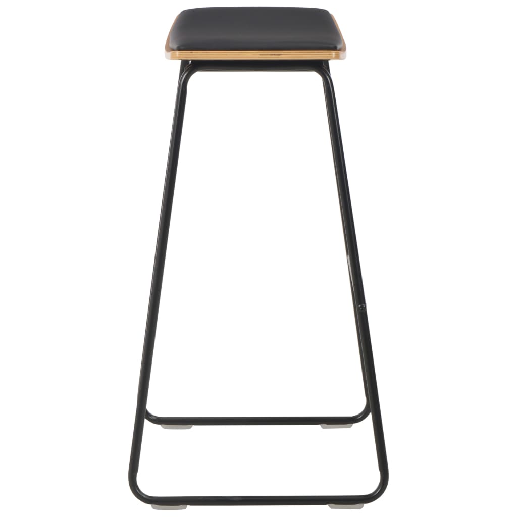 Bancos de bar 2 pcs couro artificial preto