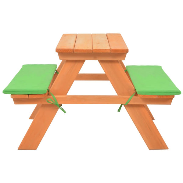 Mesa de piquenique infantil c/ bancos 89x79x50cm abeto maciço
