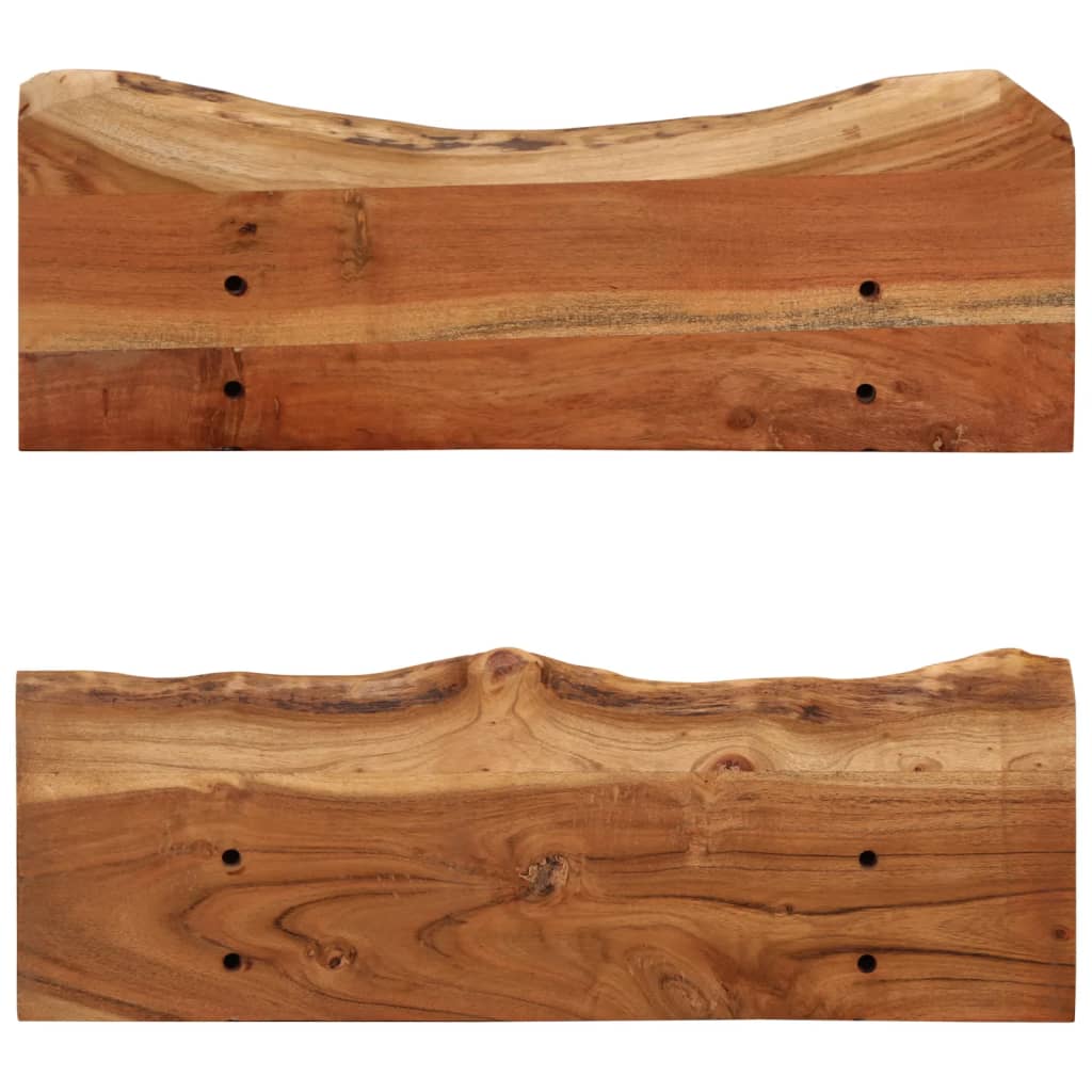Prateleiras de parede 2 pcs 60x20x18cm madeira de acácia maciça