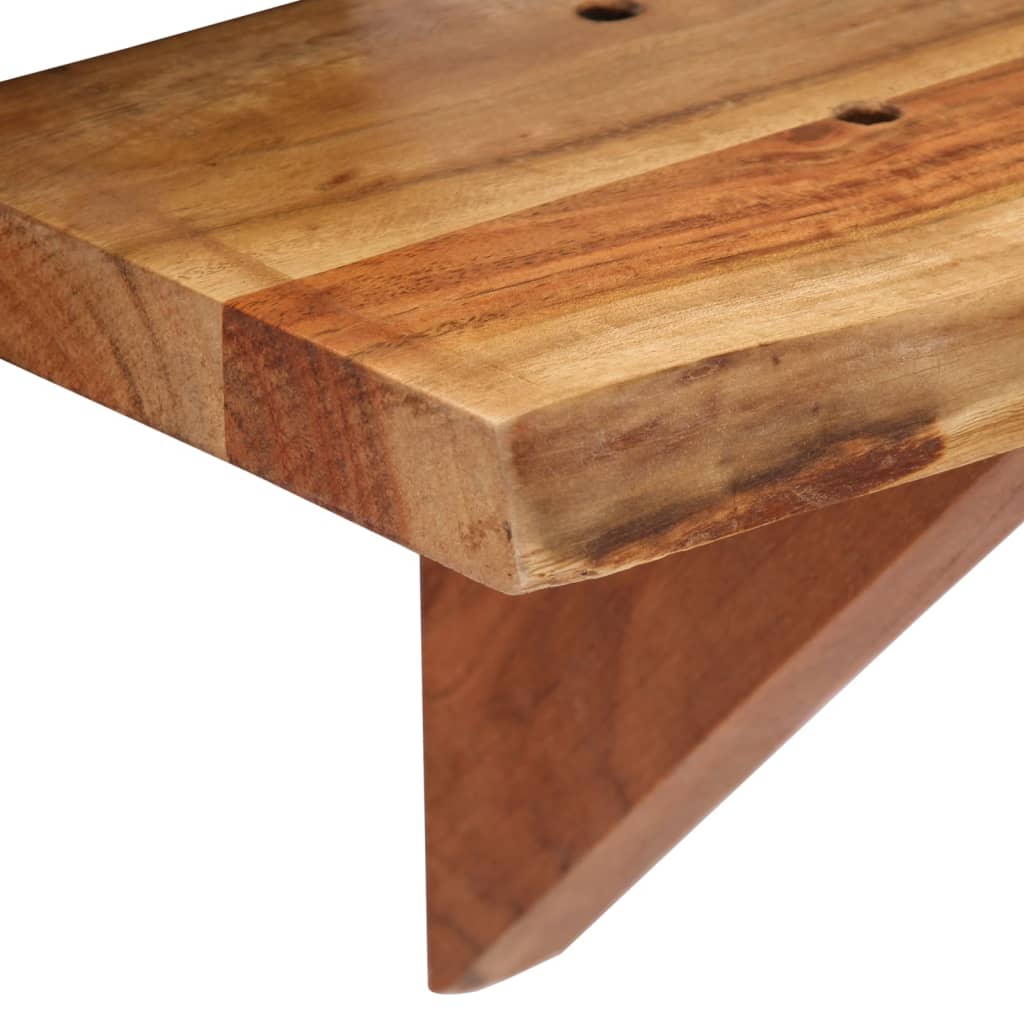 Prateleiras de parede 2 pcs 60x20x18cm madeira de acácia maciça