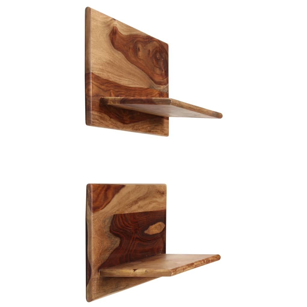 Prateleiras de parede 2 pcs 58x26x20cm madeira acácia maciça