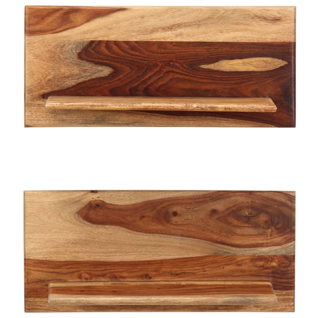 Prateleiras de parede 2 pcs 58x26x20cm madeira acácia maciça
