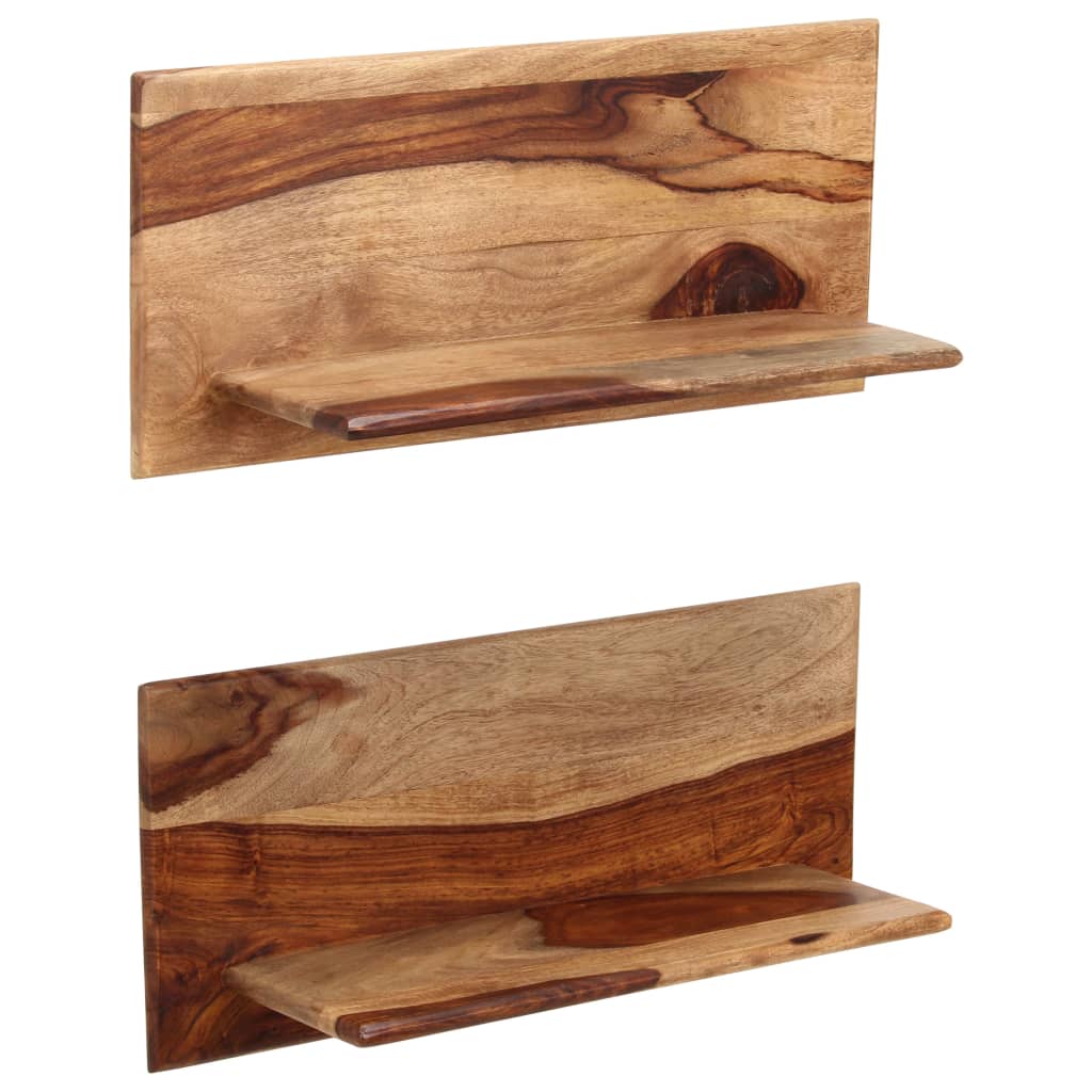 Prateleiras de parede 2 pcs 58x26x20cm madeira acácia maciça