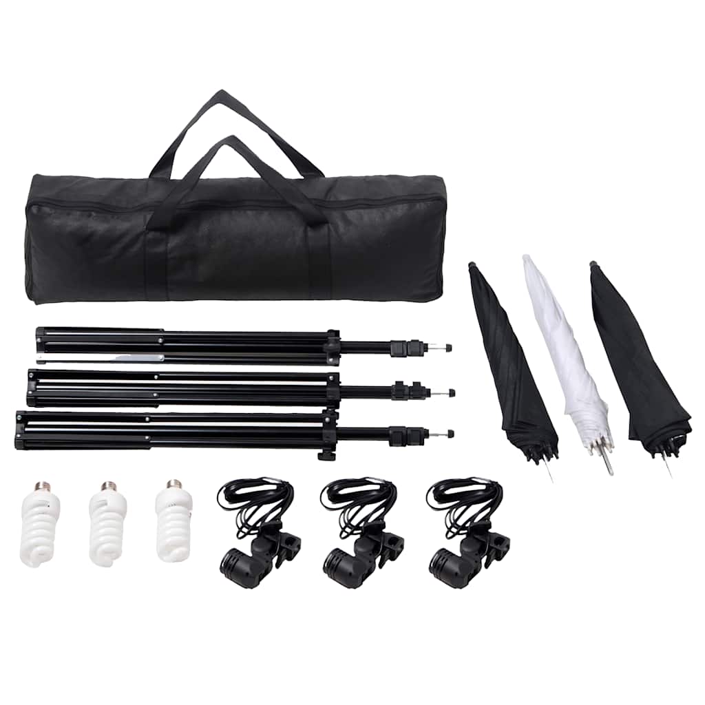 Conjunto iluminação para estúdio com tripés e sombrinhas 24 W