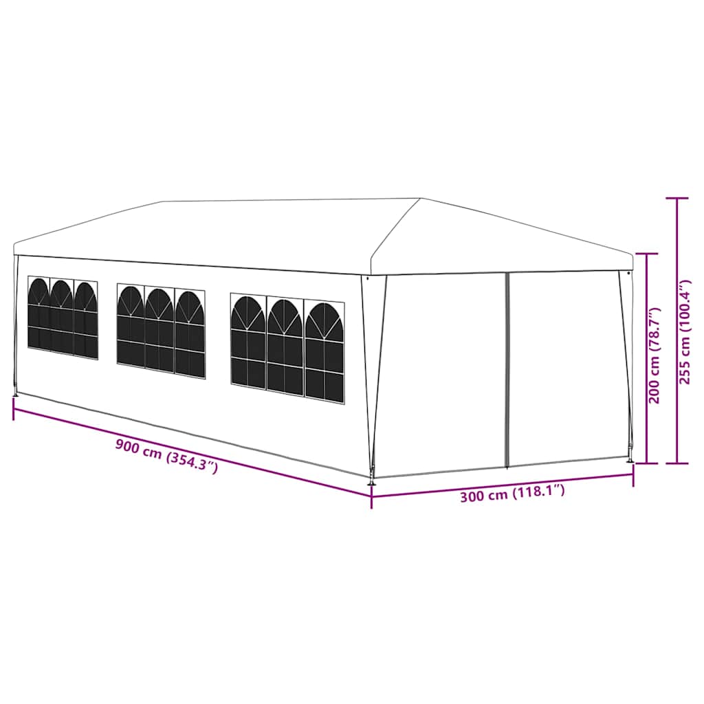Tenda para festas 3x9 m azul