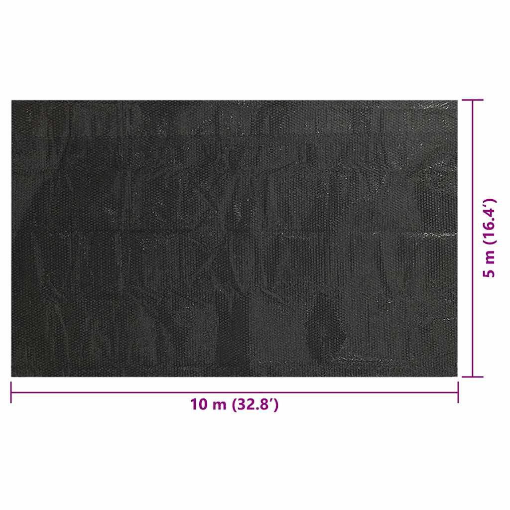 Capa solar flutuante de PE para piscinas preta 10x5 m