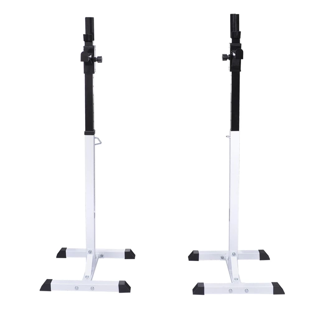 Conjunto de suportes de halteres para agachamentos