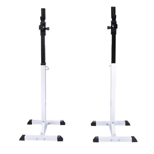 Conjunto de suportes de halteres para agachamentos