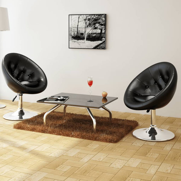 Bancos de bar 2 pcs couro artificial preto