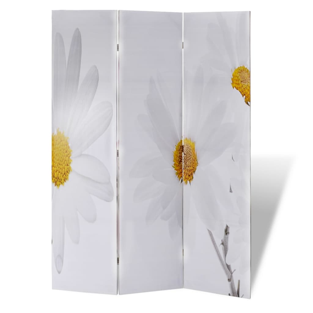 Biombo dobrável com estampa de flores 120x170 cm