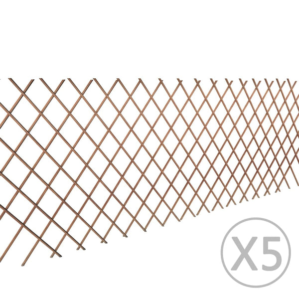Cerca em treliça salgueiro 5 pcs 180x90 cm