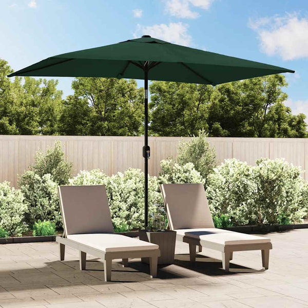 Guarda-sol 200 x 300 cm retangular verde