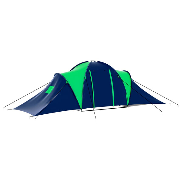 Tenda de campismo 9 pessoas tecido azul e verde