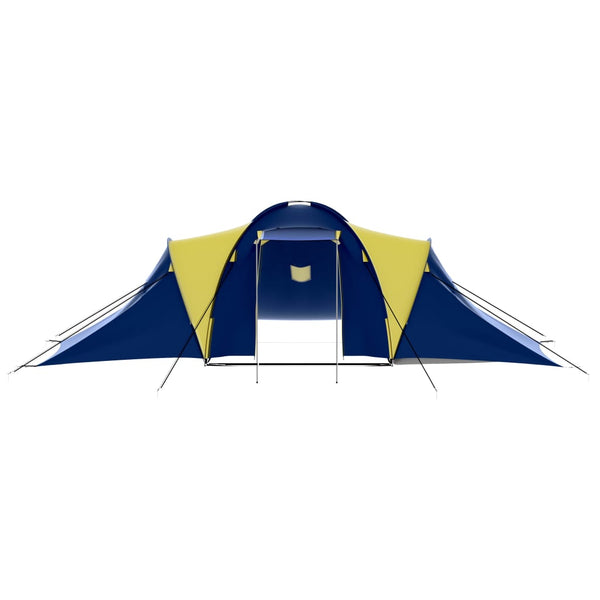 Tenda de campismo 9 pessoas tecido azul e amarelo