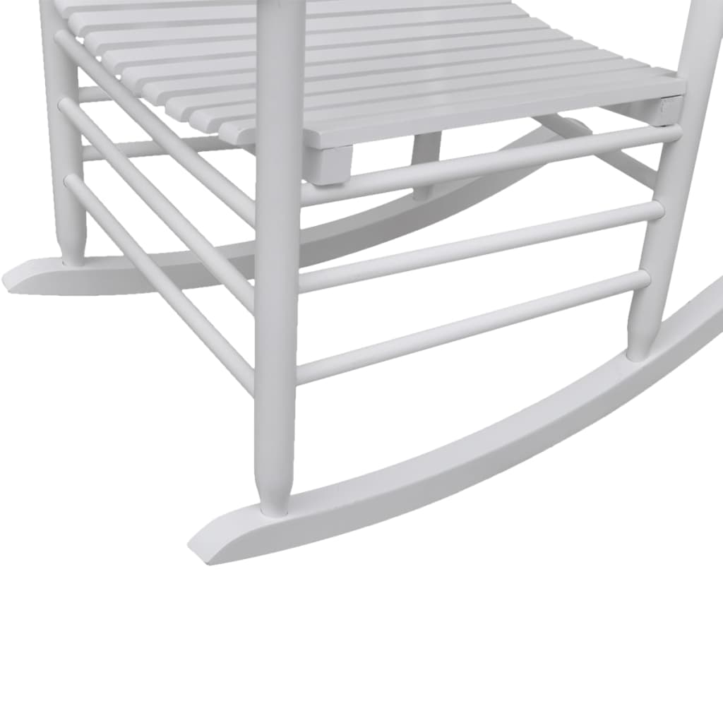 Cadeira de baloiço com assento curvo madeira branco