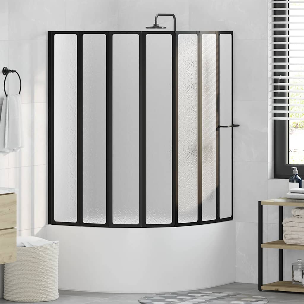 Cabine de duche 140 x 168 cm 7 painéis dobráveis com toalheiro