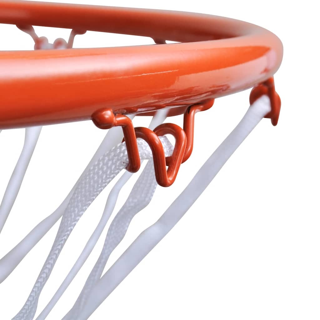 Cesto basquetebol com aro e rede 45 cm laranja
