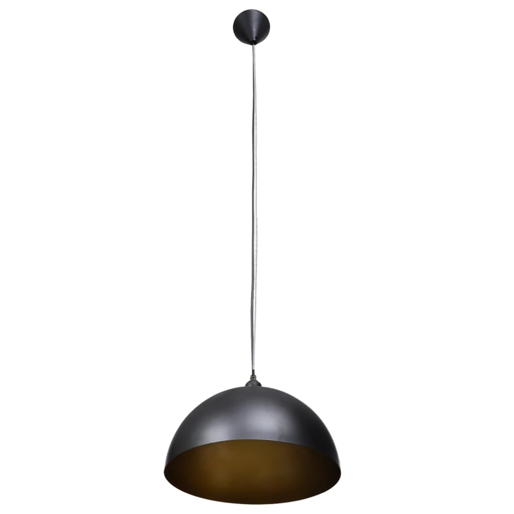 Candeeiros de teto 2 pcs altura ajustável semiesféricos preto
