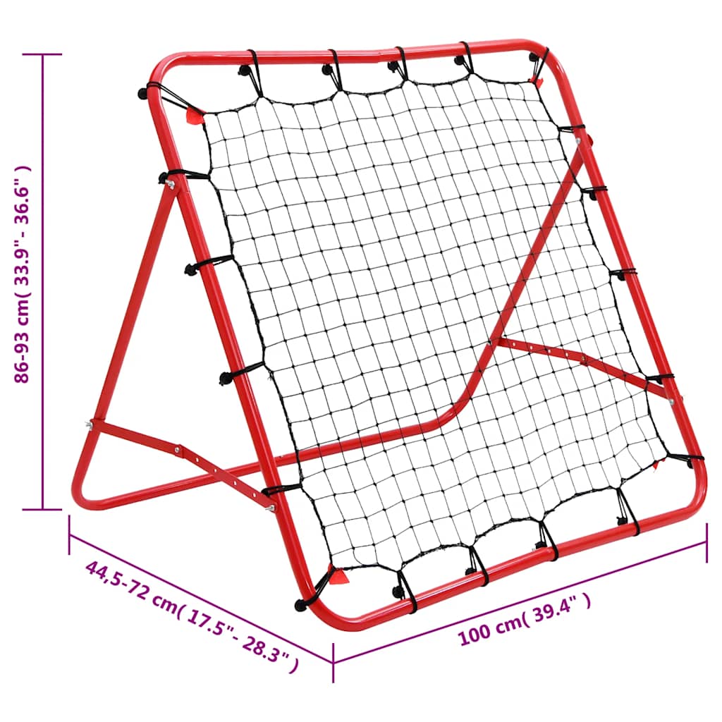 Rede de ressalto para futebol ajustável 100 x 100 cm