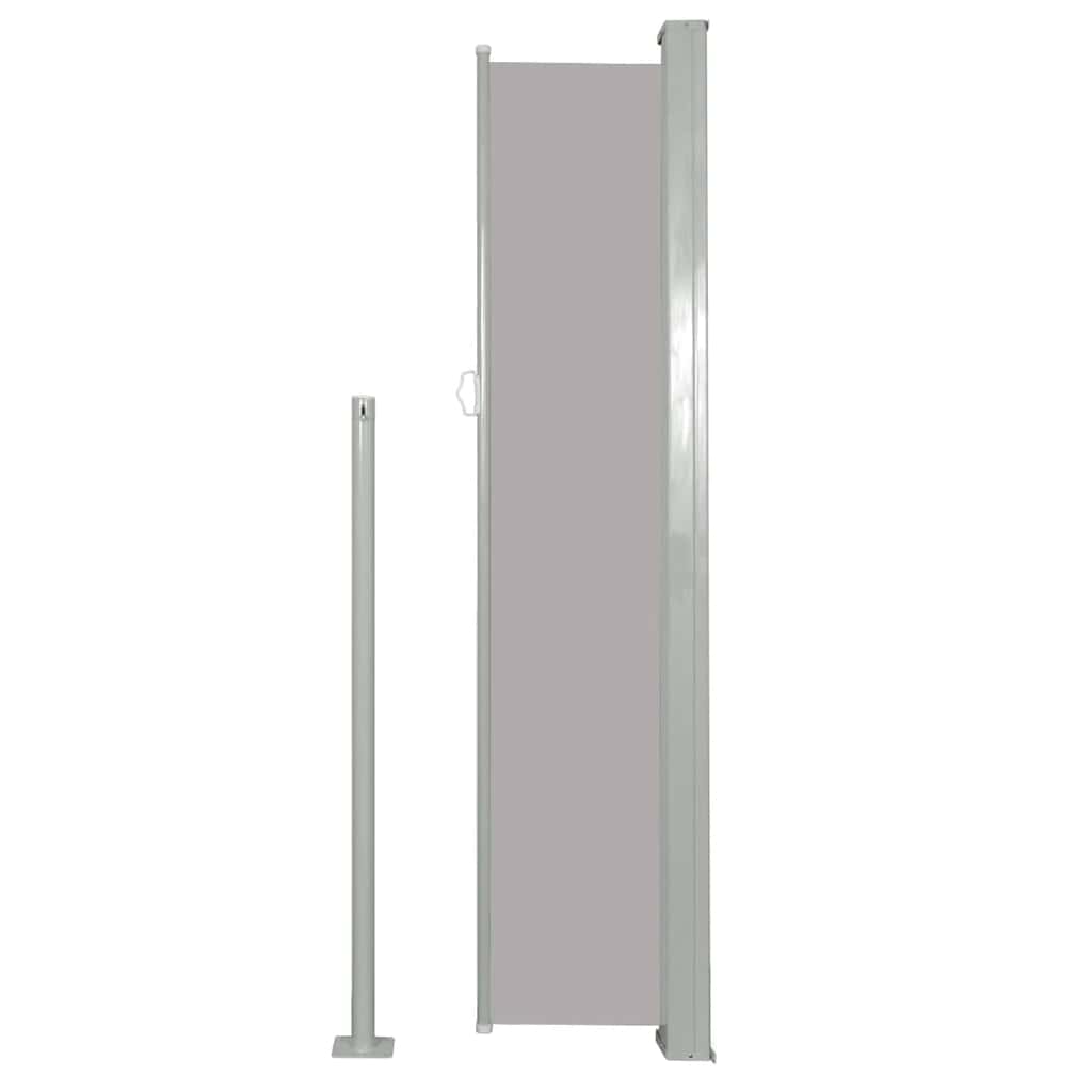 Toldo lateral retrátil para pátio 160x300 cm cinzento