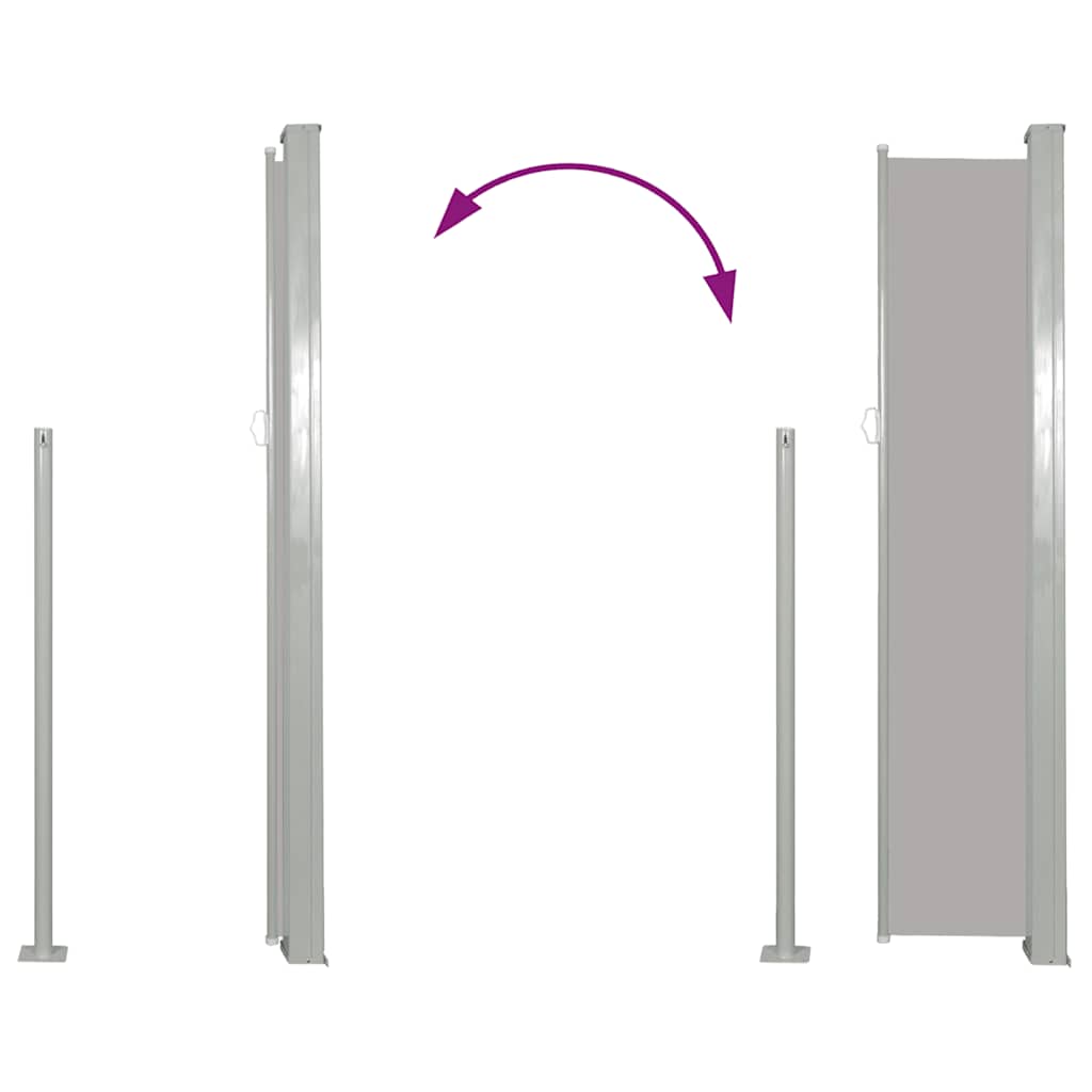 Toldo lateral retrátil para pátio 160x300 cm cinzento
