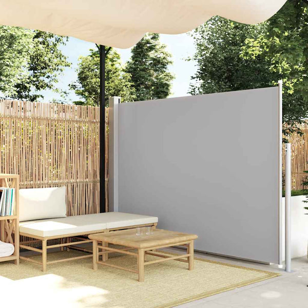 Toldo lateral retrátil para pátio 160x300 cm cinzento