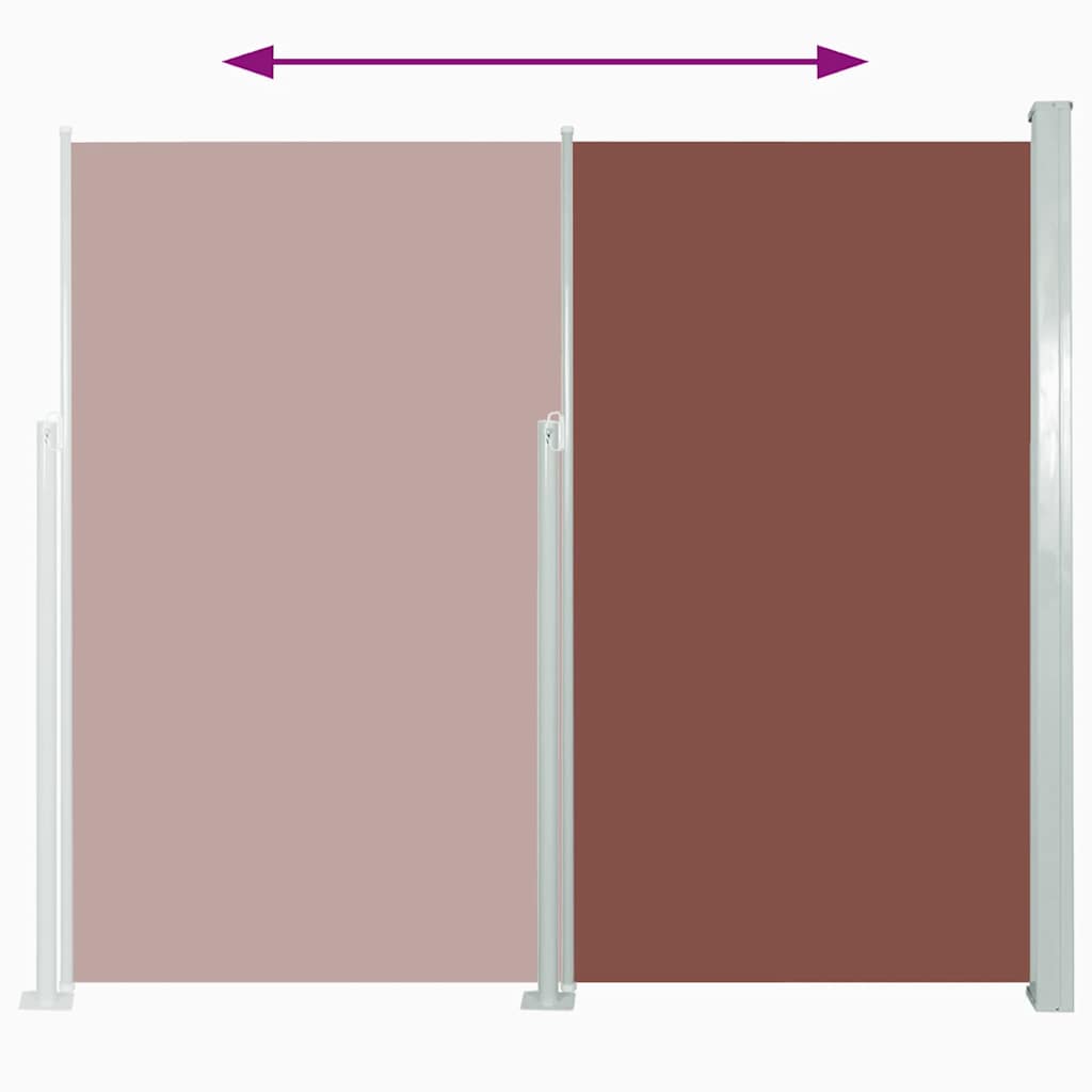 Toldo lateral retrátil para pátio 160x300 cm castanho