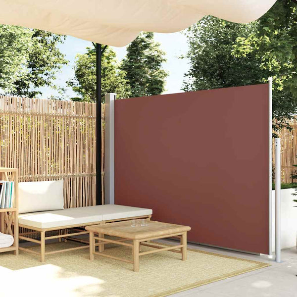 Toldo lateral retrátil para pátio 160x300 cm castanho