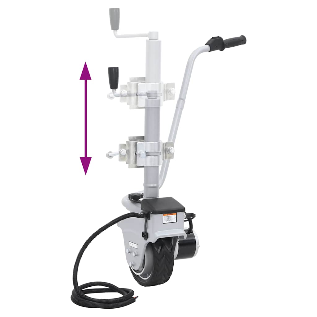 Roda jockey motorizada para atrelado alumínio 12 V 350 W