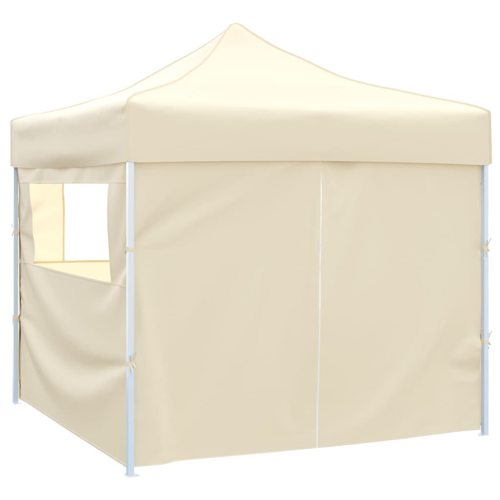 Tenda dobrável 3 x 3 m creme com 4 paredes