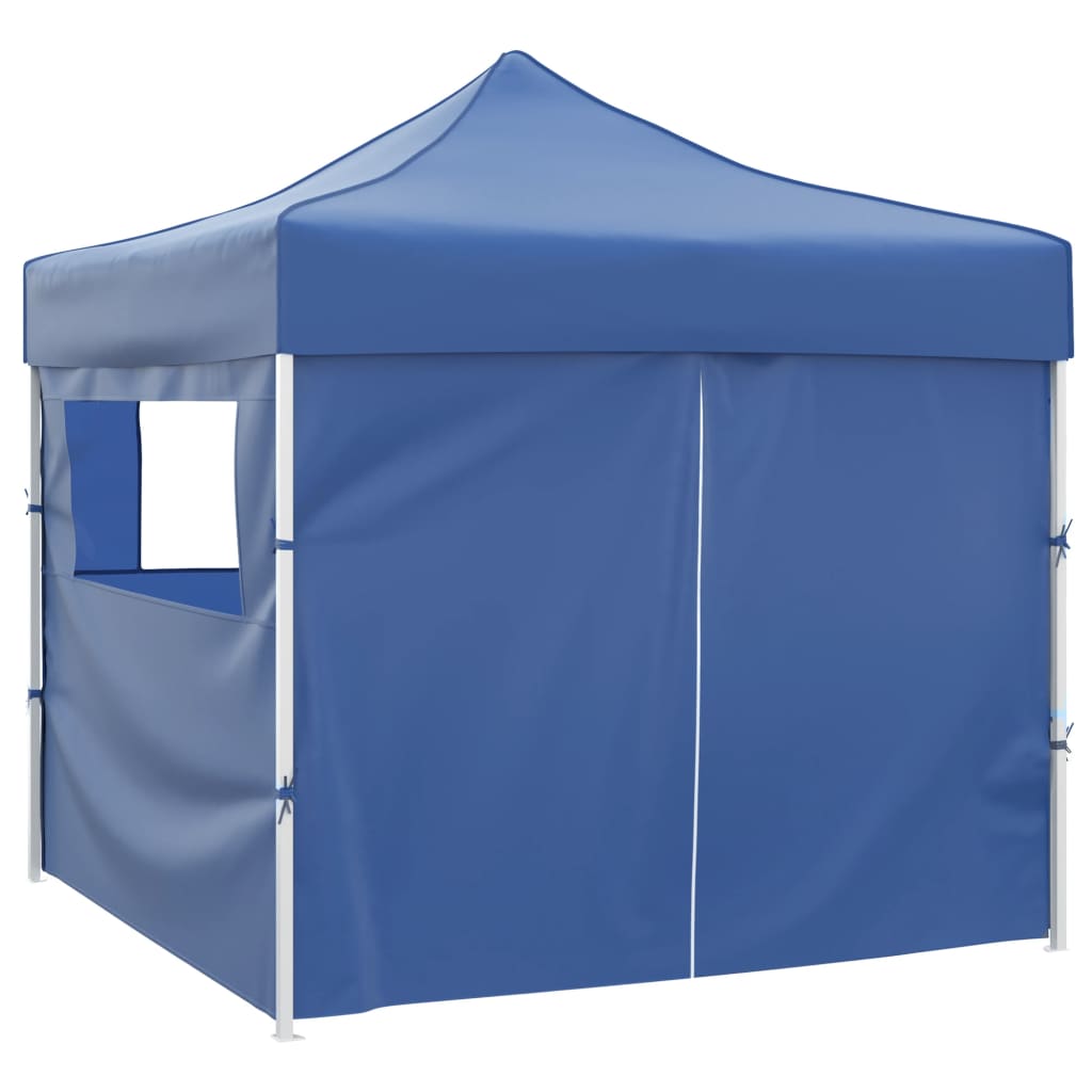 Tenda dobrável 3 x 3 m azul com 4 paredes