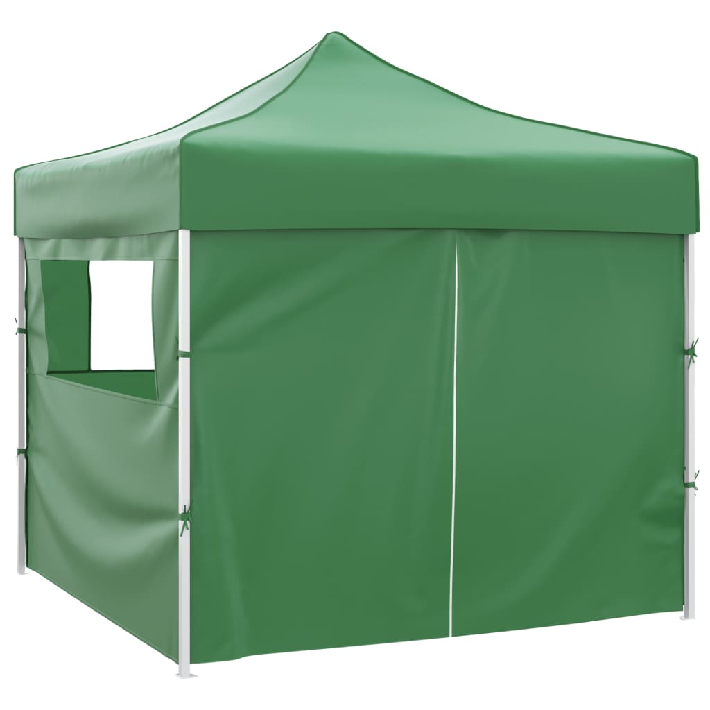 Tenda dobrável 3 x 3 m verde com 4 paredes