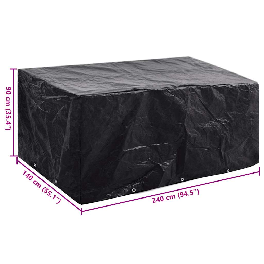 Capa para mobiliário de jardim com 8 ilhós 240x140x90 cm