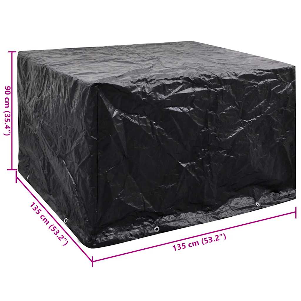 Capa para mobiliário de jardim com 8 ilhós 135x135x90 cm