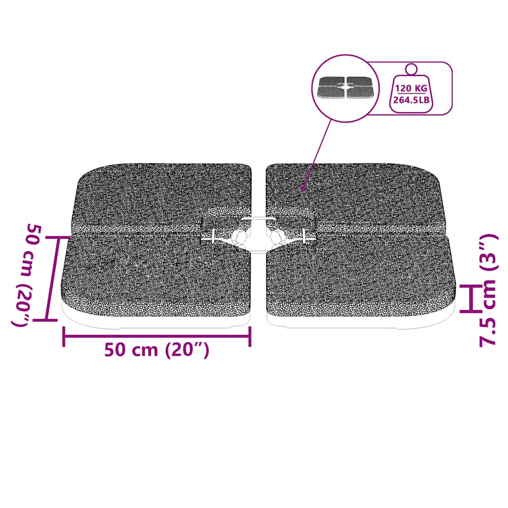 Base de guarda-sol portátil areia/água 60 L