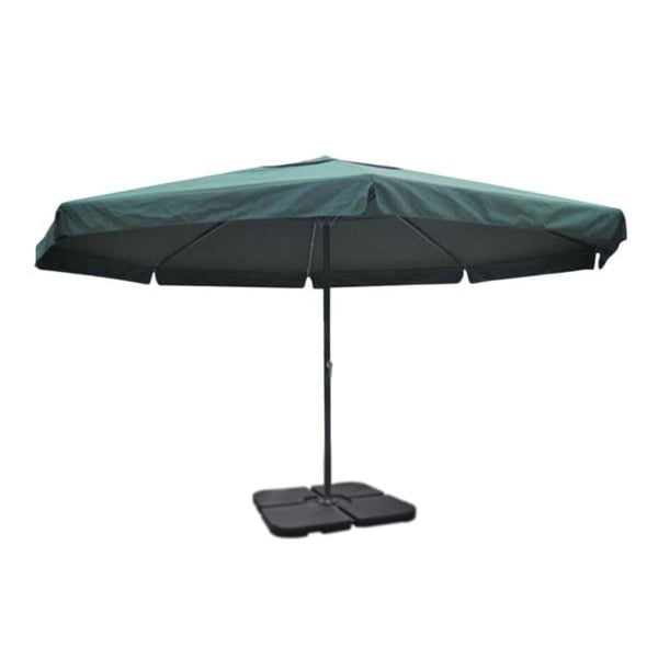 Guarda-sol de jardim em alumínio com base portátil verde