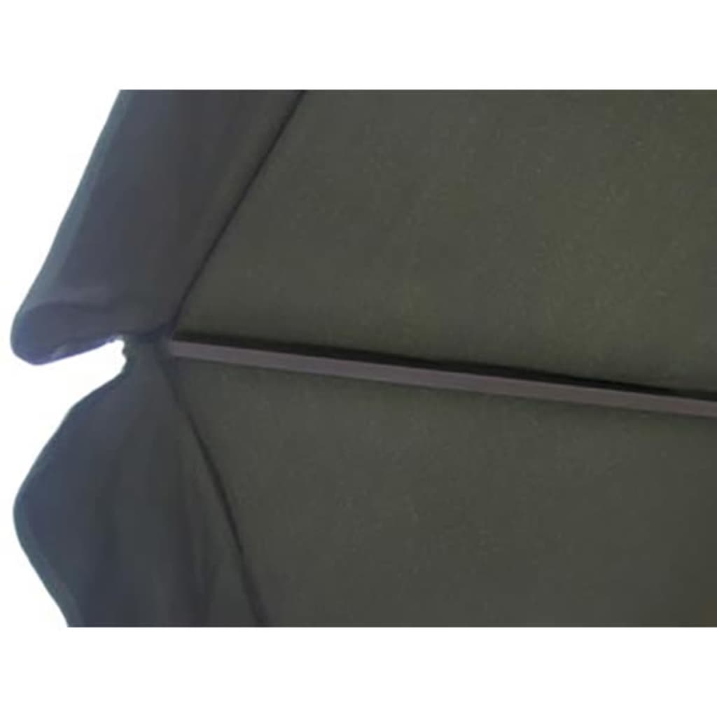 Guarda-sol de jardim em alumínio com base portátil verde