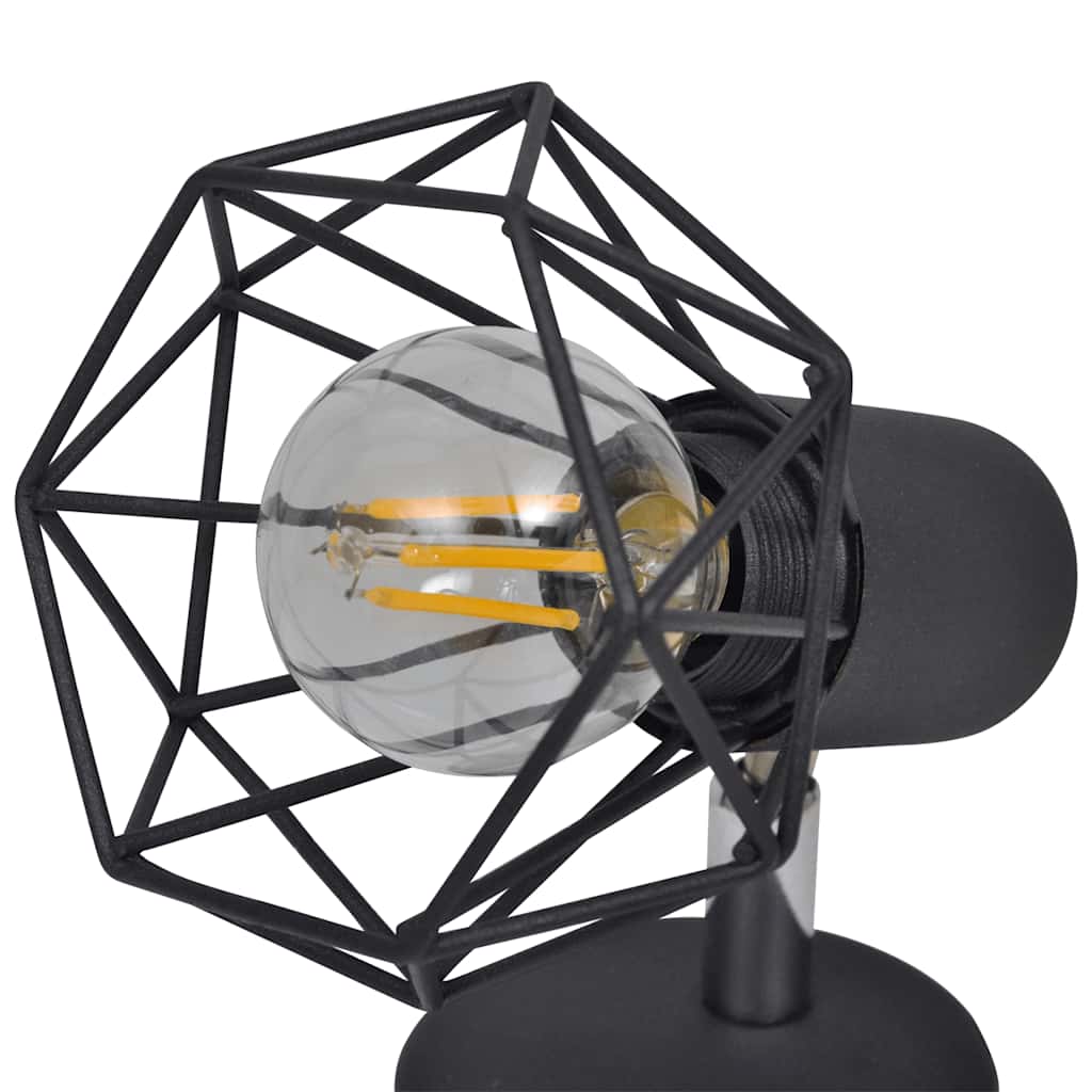 2 Candeeiros de parede estilo industrial + lâmpada filamento LED preto