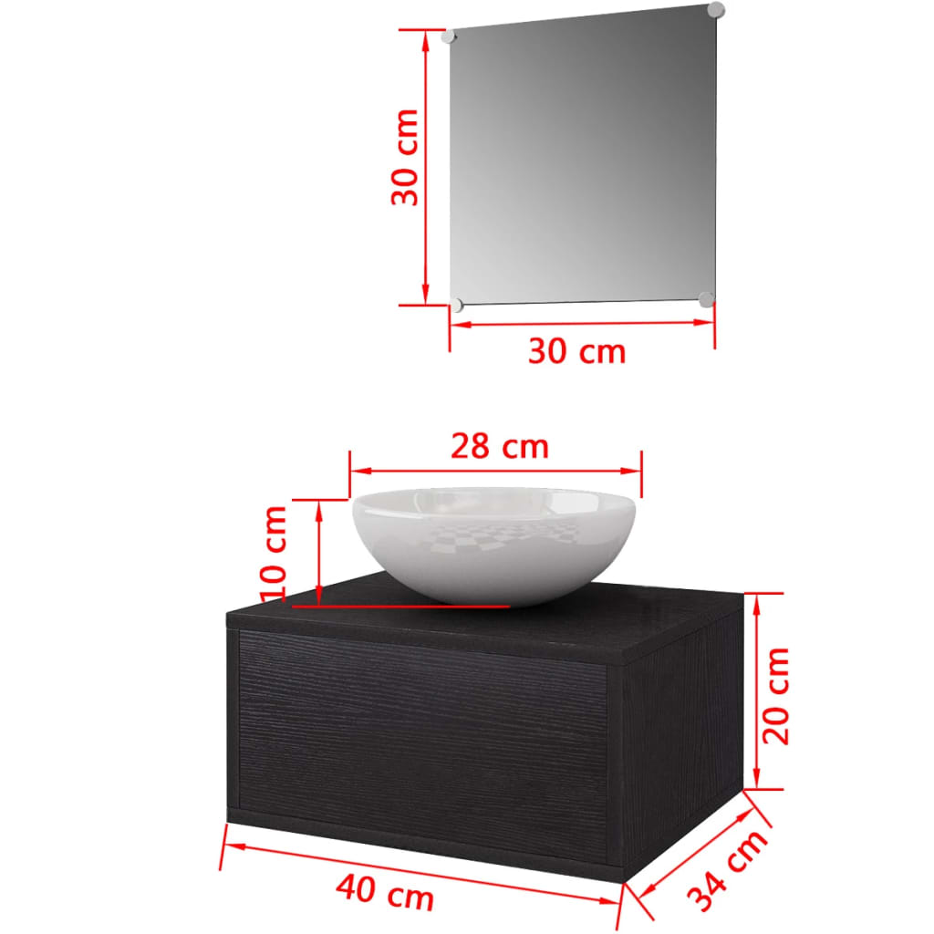 Móveis casa de banho 3 pçs  e conjunto de bacia preto