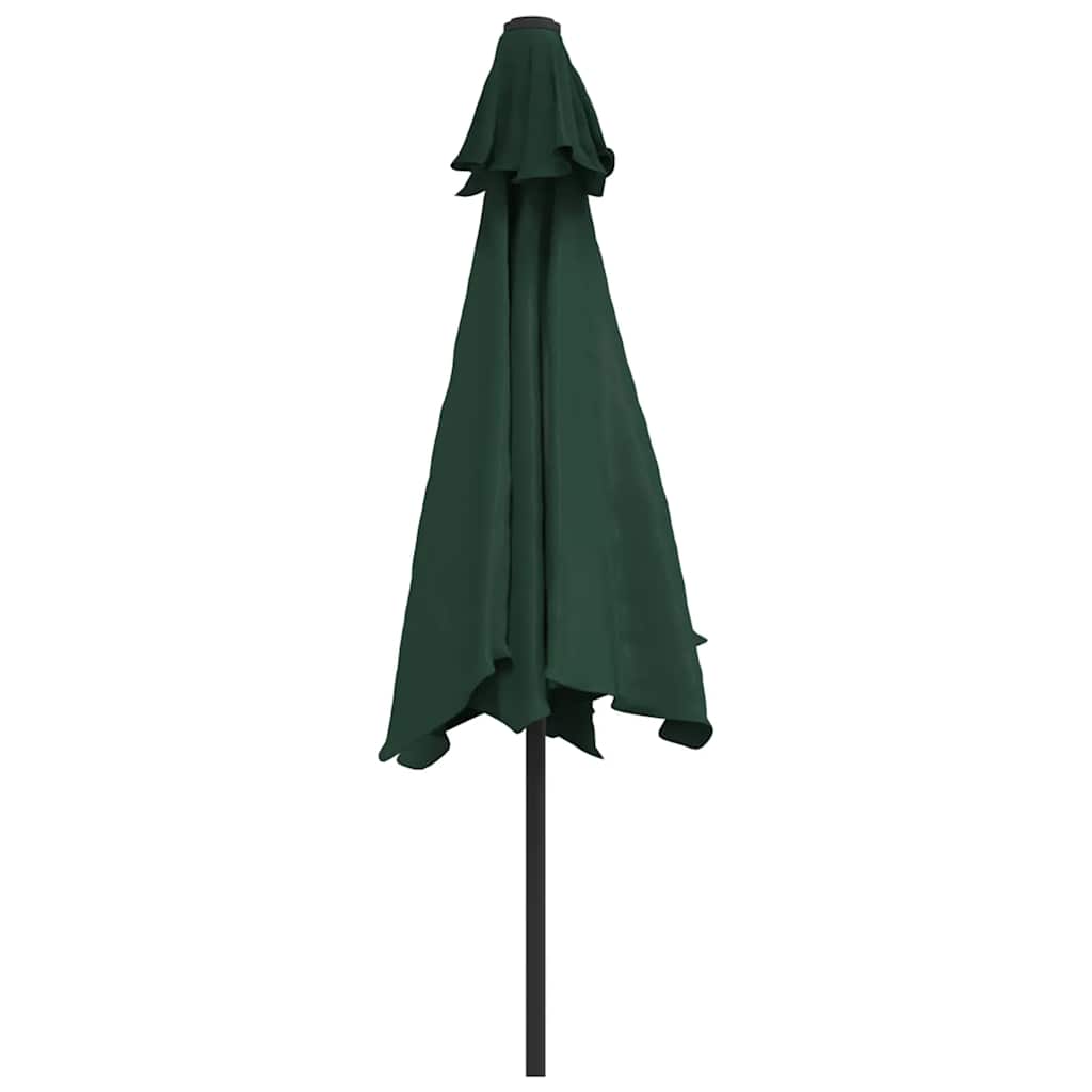 Guarda-sol de jardim cantilever com luzes LED 3 m verde
