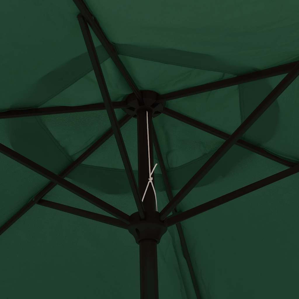 Guarda-sol de jardim cantilever com luzes LED 3 m verde