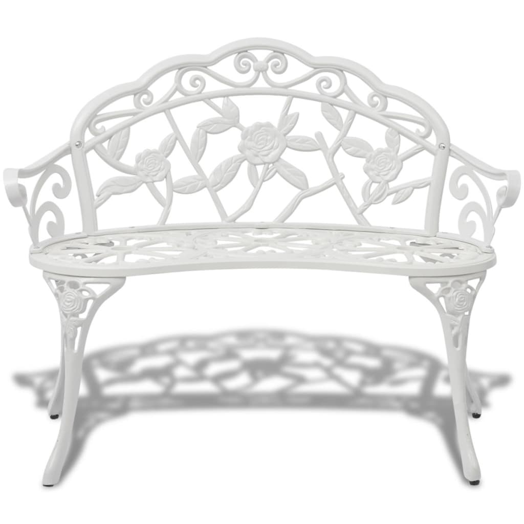 Banco de jardim 100 cm alumínio fundido branco
