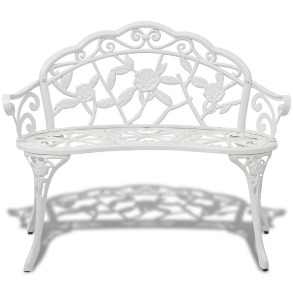 Banco de jardim 100 cm alumínio fundido branco