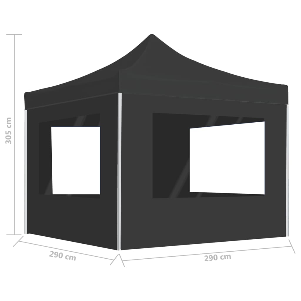 Tenda dobrável profissional c/ paredes alumínio 3x3m antracite