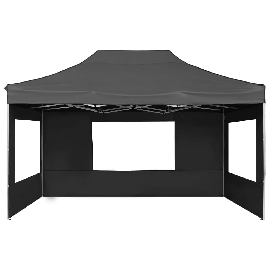 Tenda dobrável profissional c/ parede alumínio 4,5x3m antracite