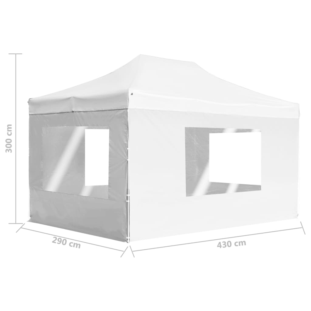 Tenda dobrável profissional com paredes alumínio 4,5x3m branco