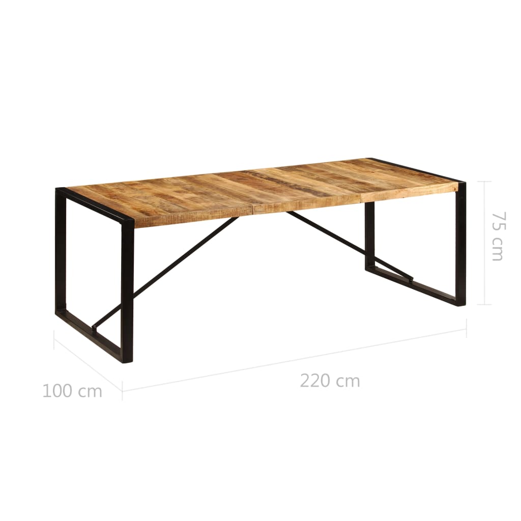 Mesa de jantar madeira de mangueira maciça 220x100x75 cm