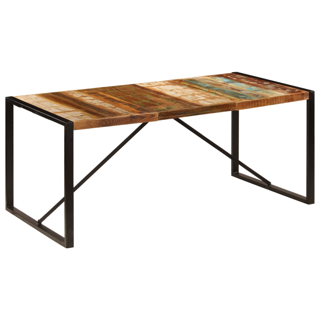Mesa de jantar 180x90x75 cm madeira recuperada maciça
