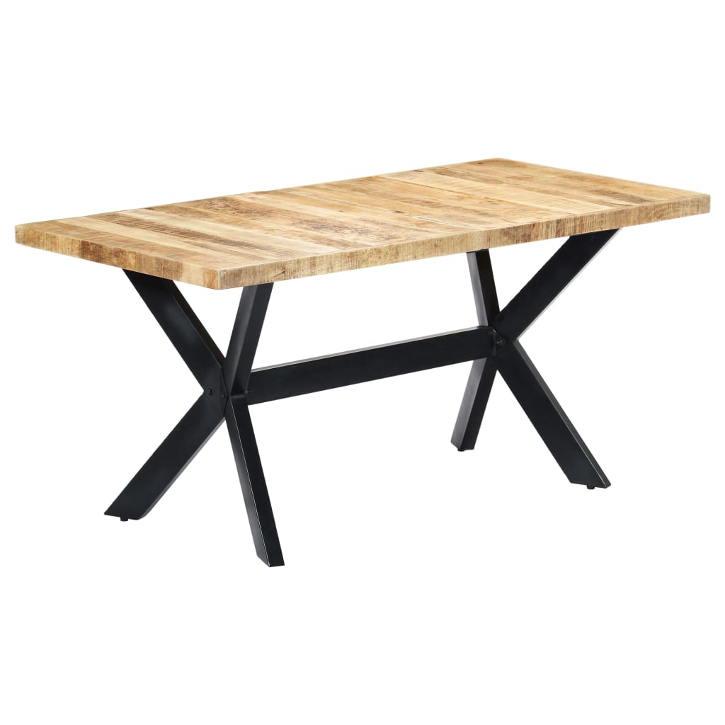 Mesa de jantar 160x80x75 cm madeira de mangueira áspera maciça